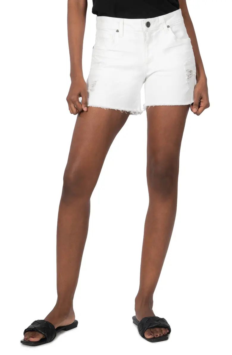 Gidget Frayed Hem Denim Shorts | Nordstrom