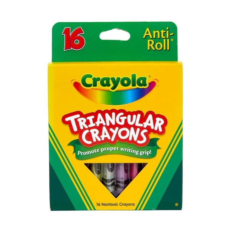 Crayola Triangular Crayon Set, School Supplies, Toddler Crayons, 16 Colors | Walmart (US)