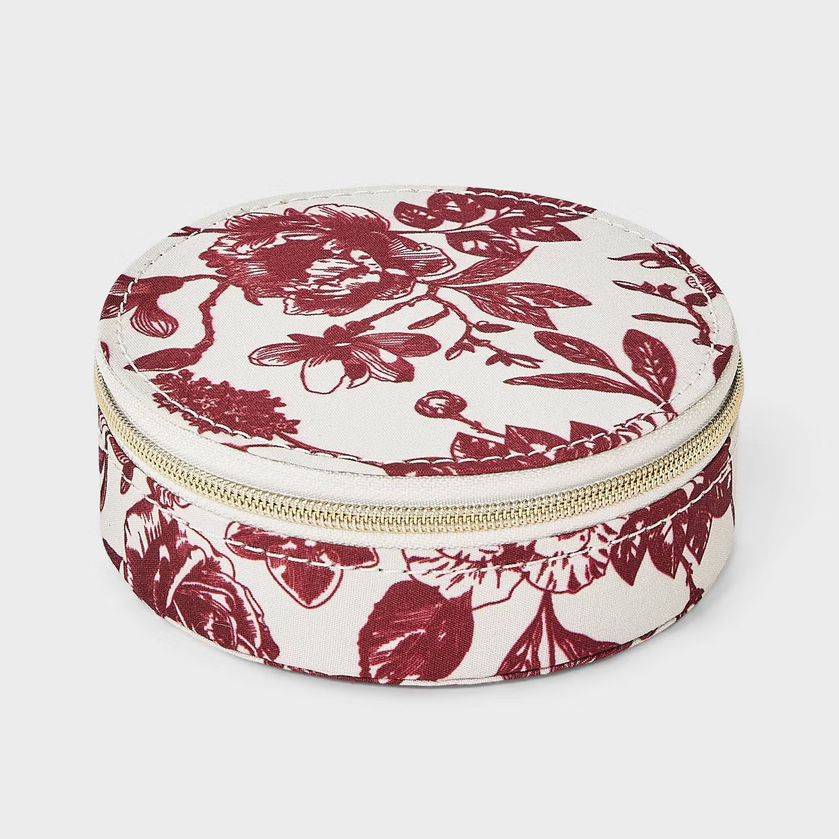 Printed Round Travel Jewelry Organizer - A New Day™ Maroon/Cream | Target