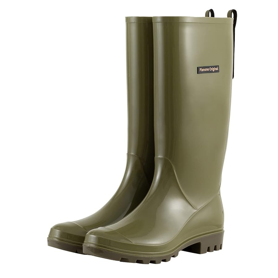 planone Tall Rain Boots Women Fashion Waterproof Boots for Women Light Outdoor Garden Shoes Muck ... | Amazon (US)