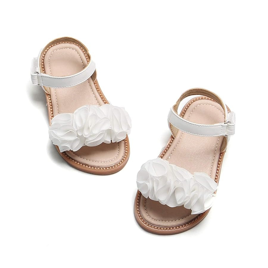 Felix & Flora Toddler Girls Sandals Soft Rubber Flats Summer Baby Flower Girl Shoes. | Amazon (US)