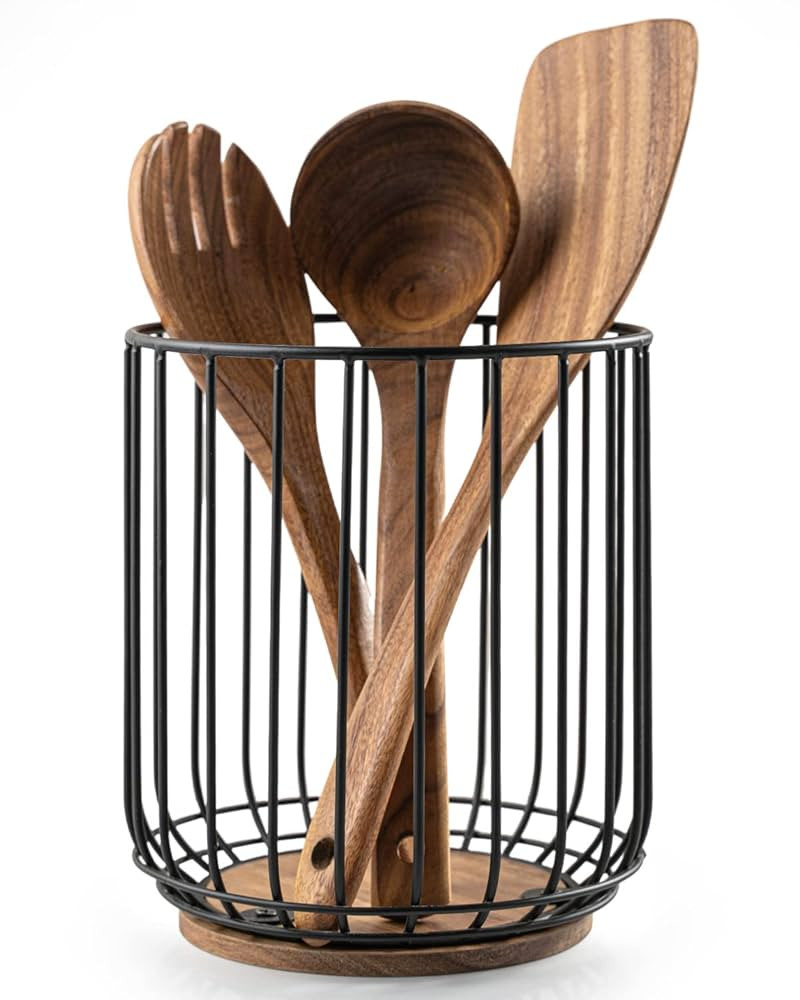 getstar Kitchen Utensil Holder, Large Wire Utensil Holder for Kitchen Counter (W6.2” x H7.5”)... | Amazon (US)