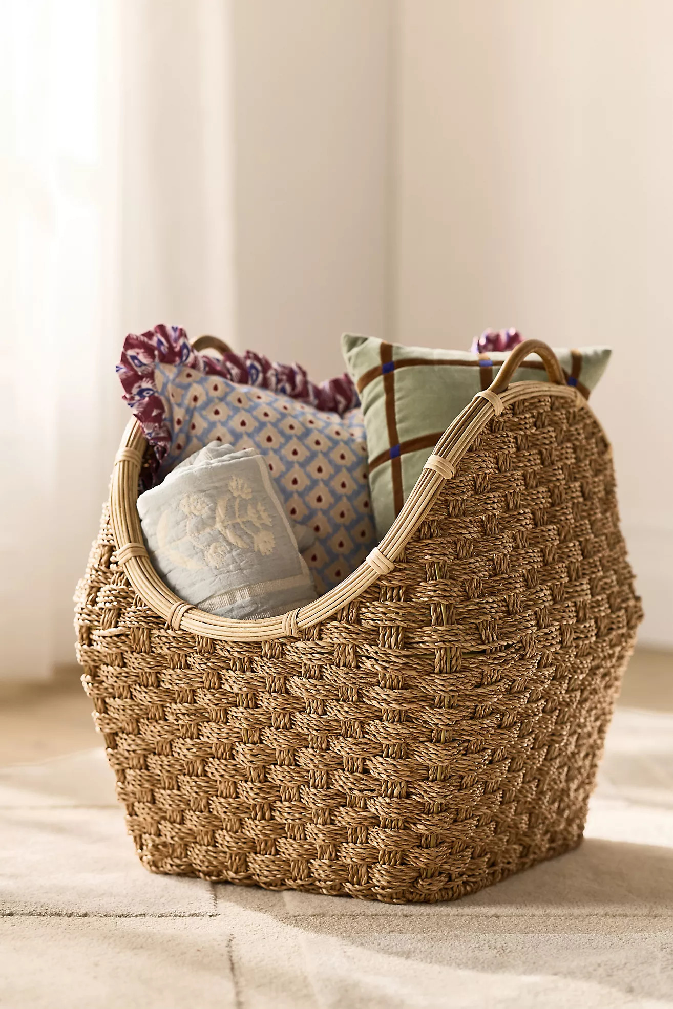 Woven Seagrass Storage Basket | Anthropologie (US)