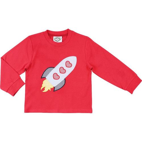 Red Knit Valentine Rocket Shirt | Cecil and Lou