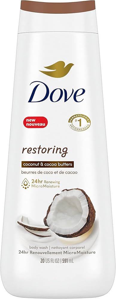 Dove Restoring Body Wash for Dry Skin Coconut Butter and Cocoa Butter Effectively Washes Away Bac... | Amazon (US)
