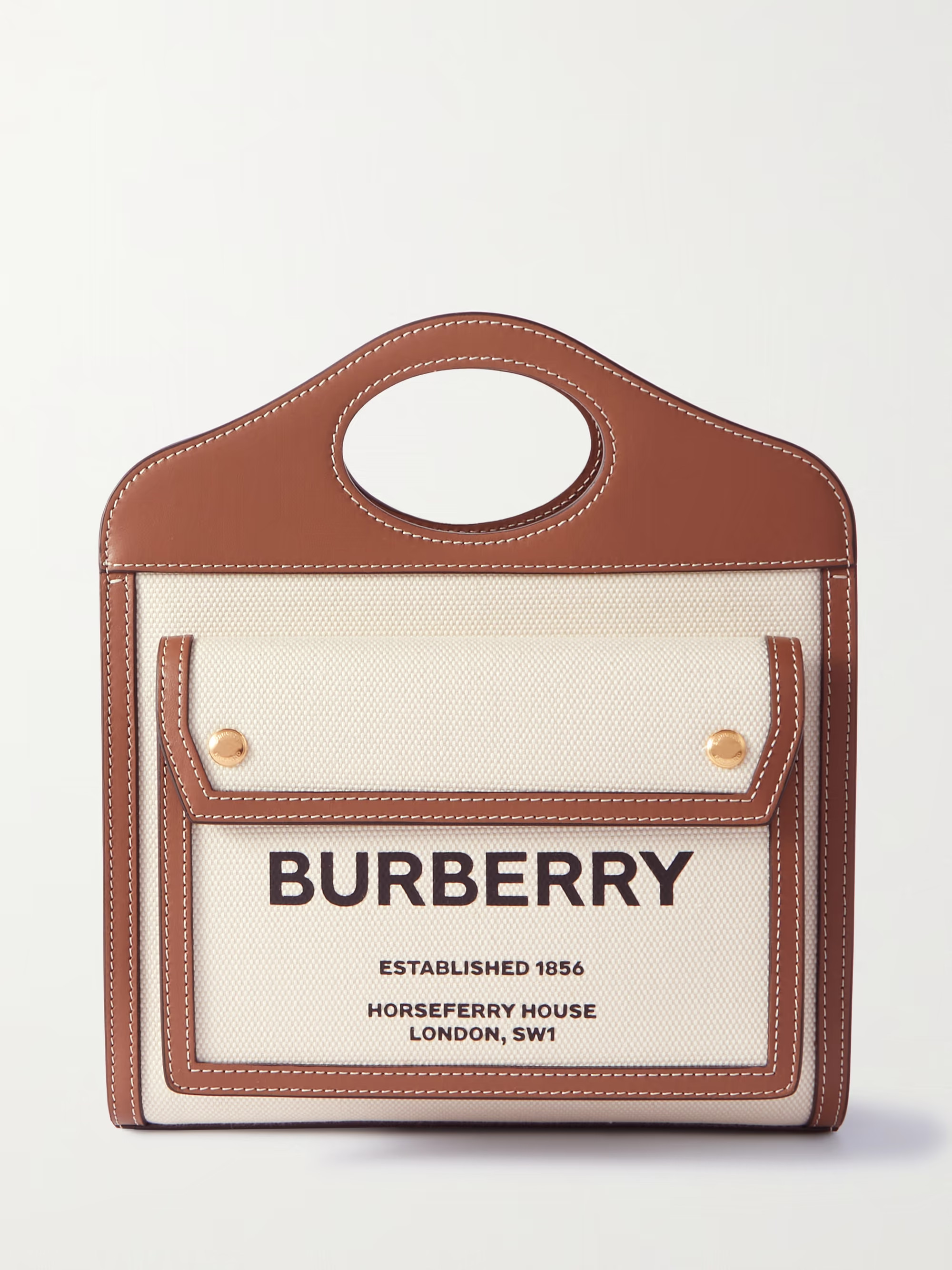 Mini leather-trimmed printed canvas tote | NET-A-PORTER APAC