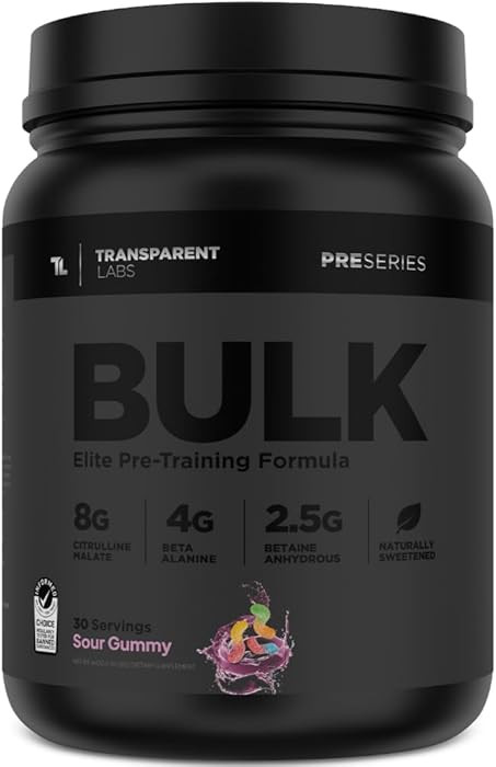 Transparent Labs Bulk Black Pre Workout - Clinically Dosed, Sugar Free Preworkout for Men and Wom... | Amazon (US)