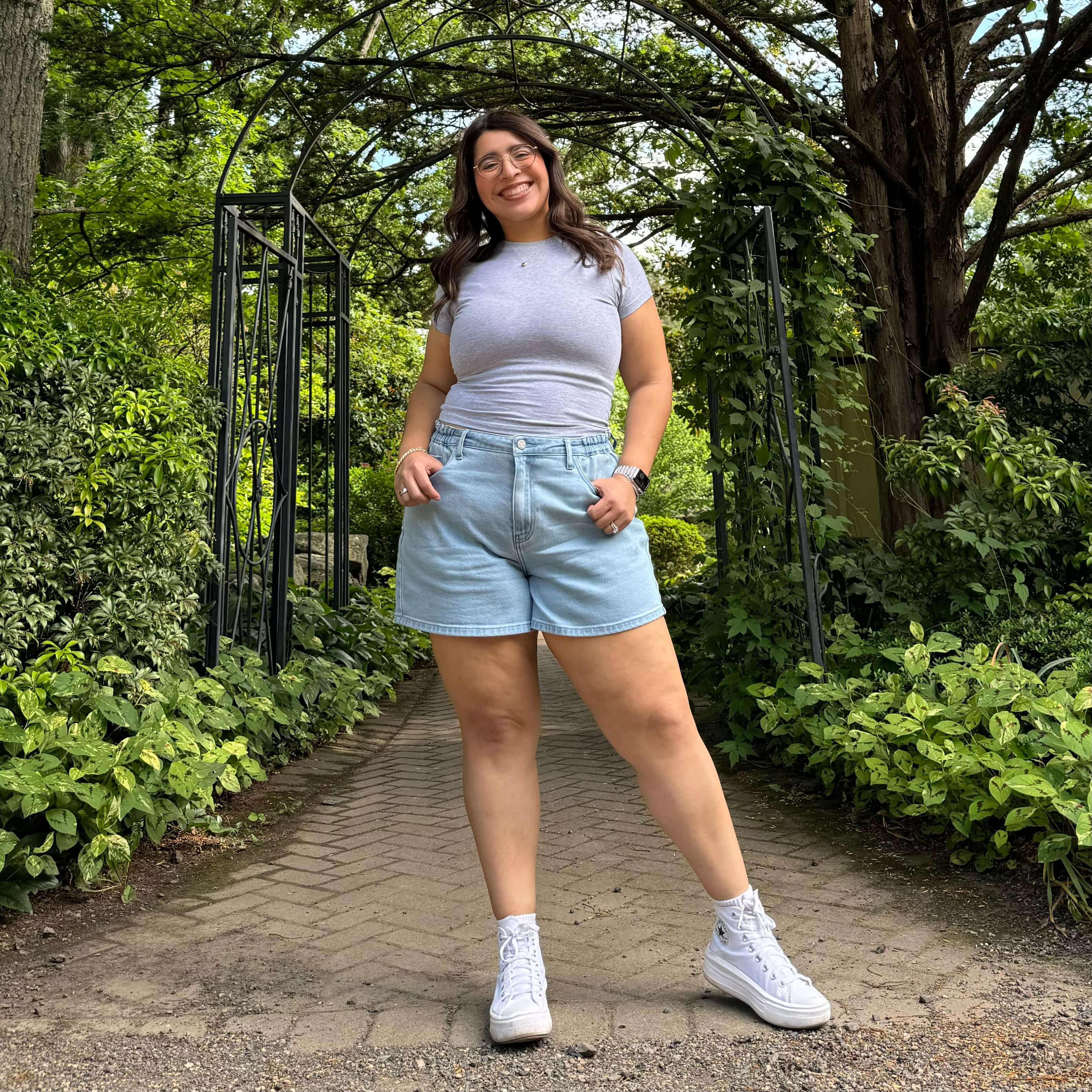 High Rise Comfy Denim Shorts - Ultra Light Wash | Shiny by Nature