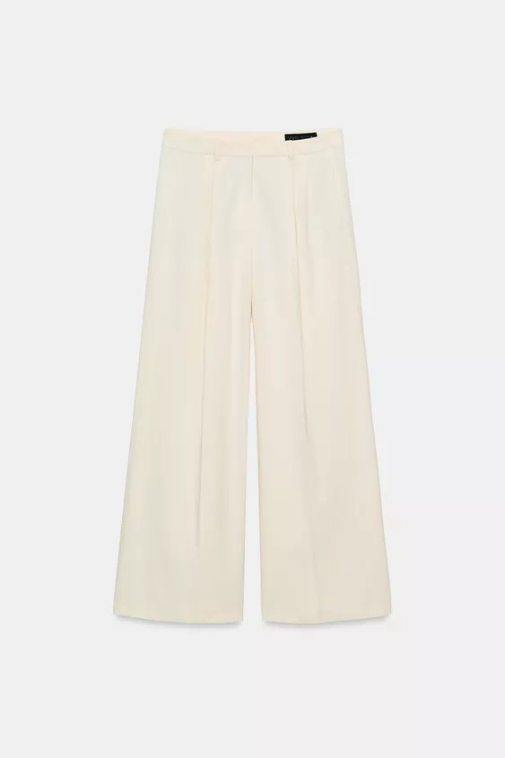 ZW COLLECTION PLEATED WIDE LEG PANTS | Zara Canada