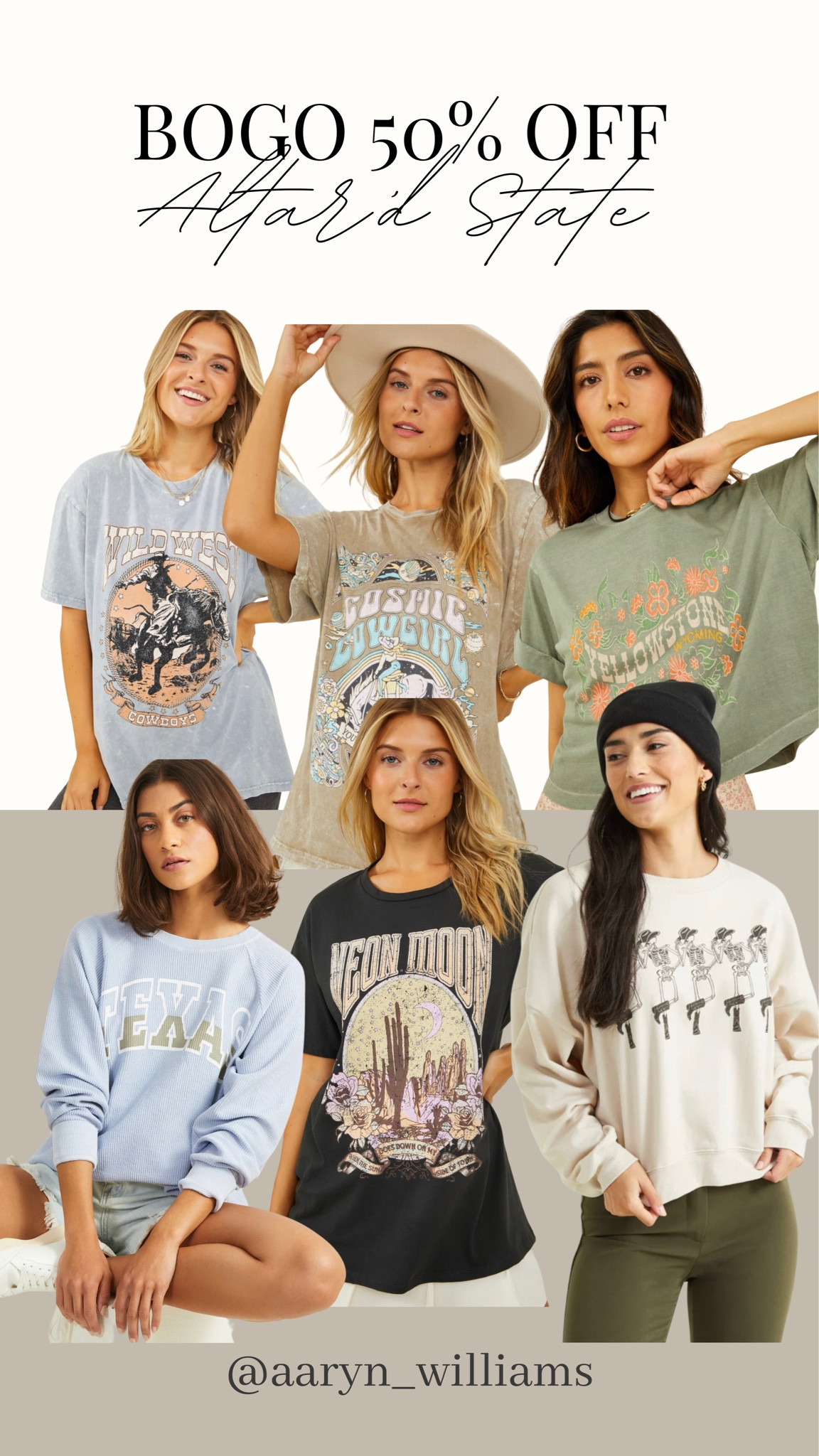 BOGO 50% off Tops at Altar’d State 🔥🤩 

#LTKsalealert #LTKstyletip #LTKFind