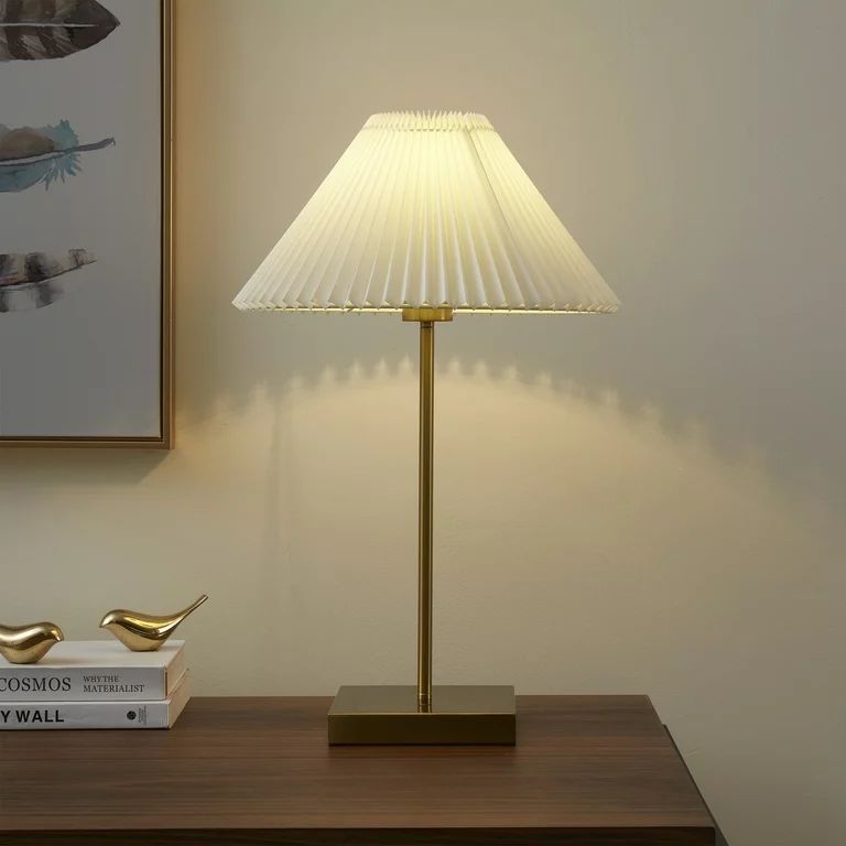 Home Decor Collection Brass Table Lamp with Pleated Shade, 21"H - Walmart.com | Walmart (US)