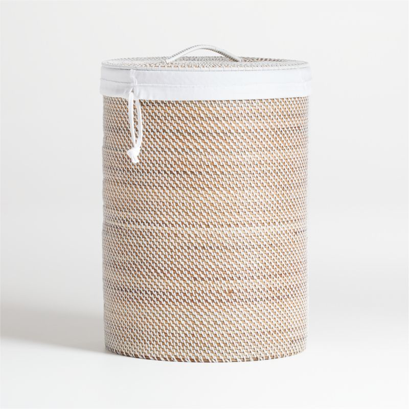 Sedona White Hamper with Liner + Reviews | Crate and Barrel | Crate & Barrel