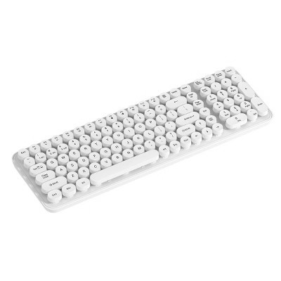 North Full Size Round Pop Key Wireless Keyboard - White: 105 Keys, Radio Frequency | Target