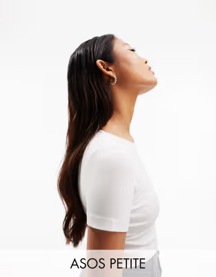 ASOS DESIGN Petite fitted crop t-shirt in white | ASOS (Global)