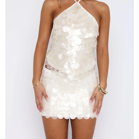 Elegant White Whitefox Shell Skirt | Poshmark