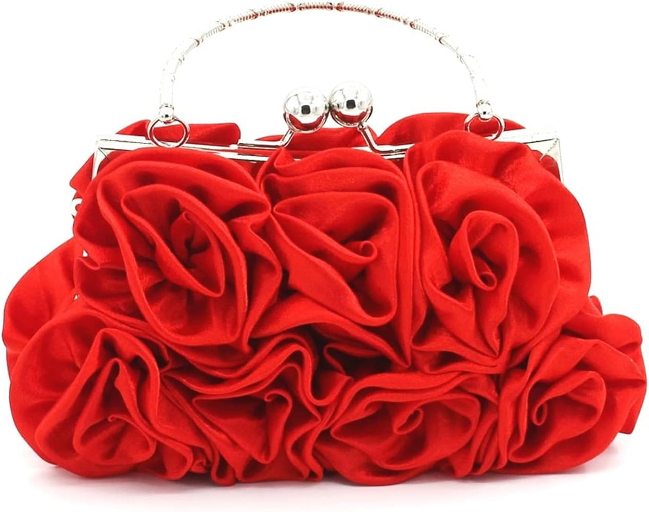 Women Evening Clutch Bag Floral Satin Small Purses with Detachable Strap for Wedding, Party, Prom | Amazon (US)