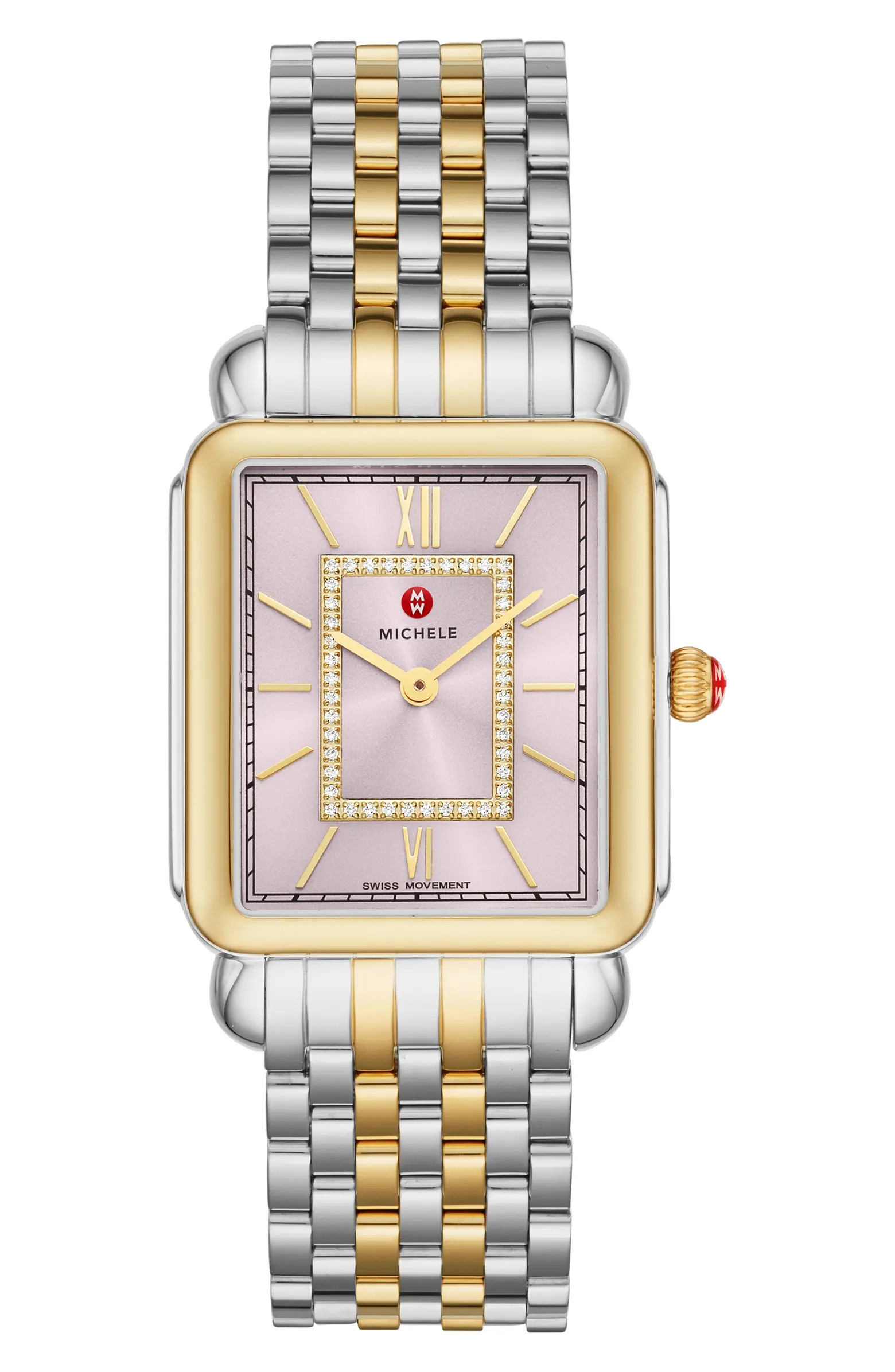 Deco II Two-Tone Diamond Bracelet Watch, 30mm - 0.11ct. | Nordstrom Rack