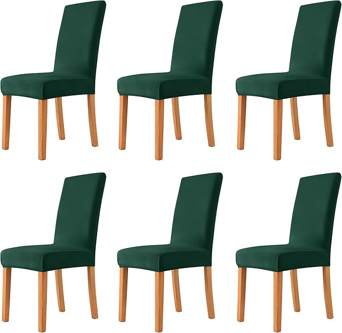 MILARAN Velvet Chair Covers for Dining Room, Soft Stretch Seat Slipcover , Washable Removable Par... | Amazon (US)