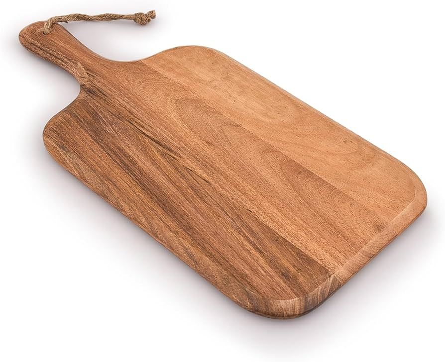 Acacia Wood Cutting Board, for Meat, Cheese, Bread, Vegetables & Fruits, with Grip Handle (15" x ... | Amazon (US)