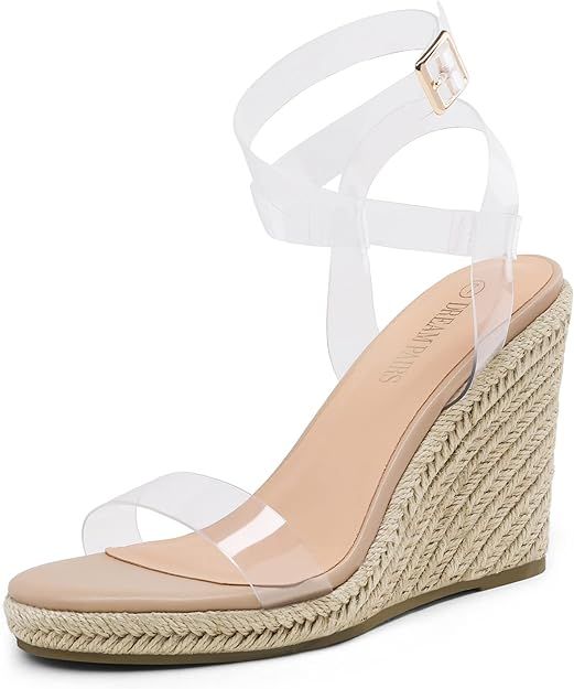 DREAM PAIRS Womens Open Toe Espadrilles Dressy Platform Sandals Buckle Ankle Strap Stylish Wedges... | Amazon (US)