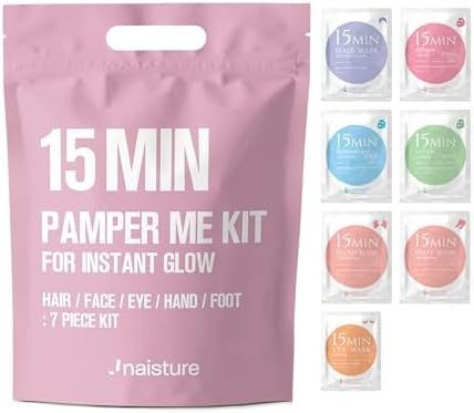 15 Min Pamper Me Kit by Naisture – Korean Spa and Skincare Kit for Women with Hair Mask, Hand a... | Amazon (US)