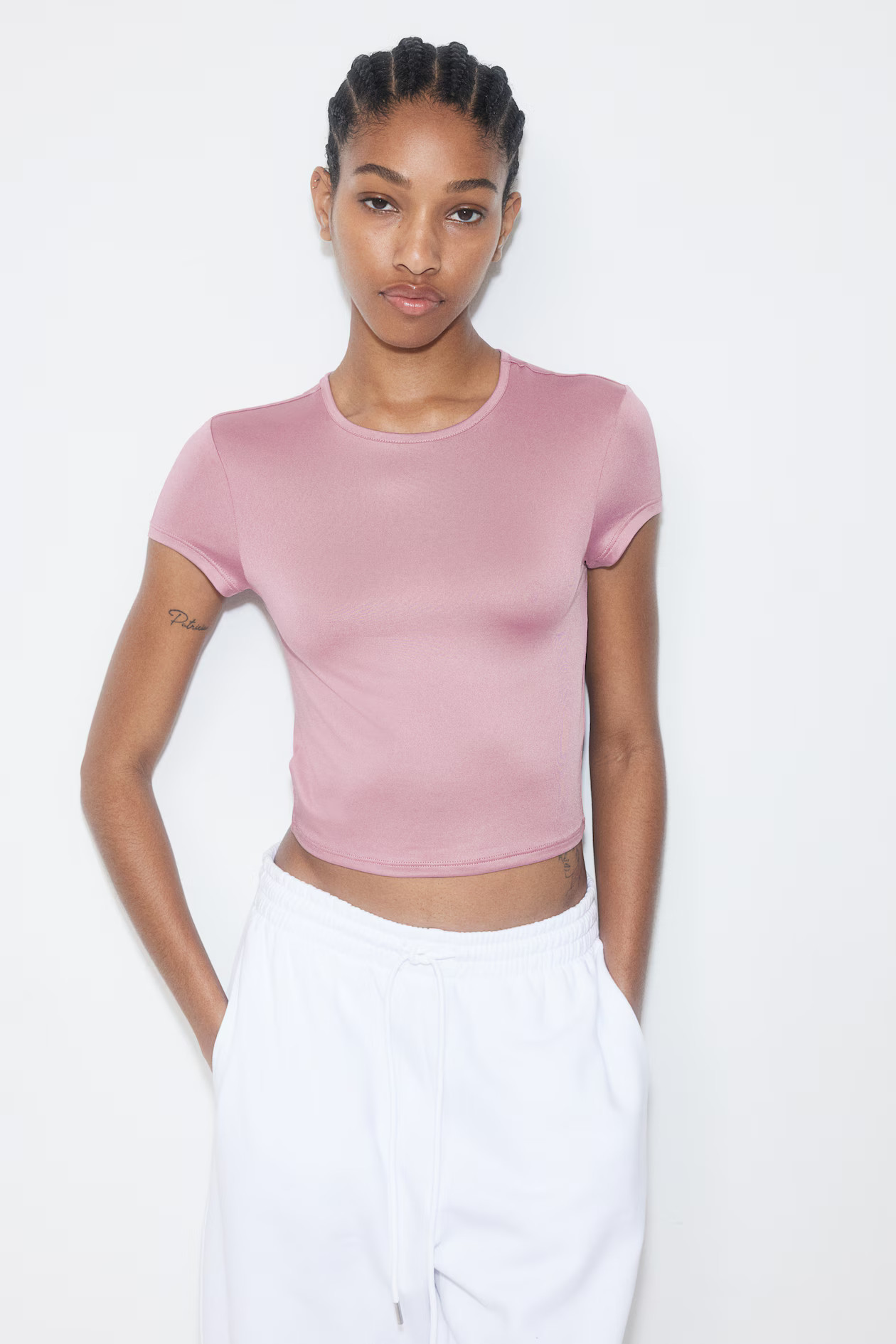 Nauwsluitend T-shirt - Dusty roze - DAMES | H&M NL | H&M (DE, AT, CH, NL, FI)