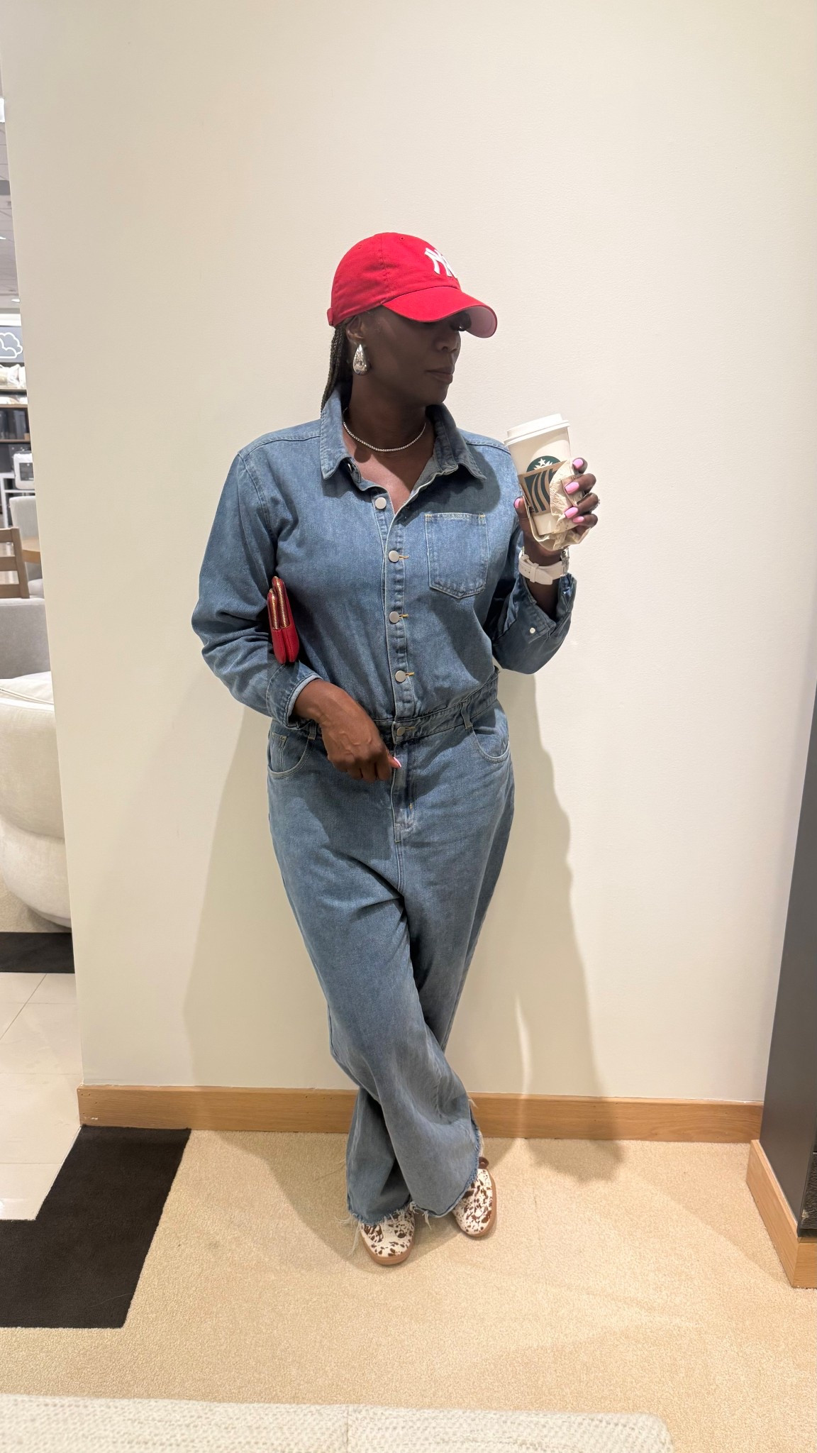 Denim always but a denim jumpsuit 😘 leopard print adidas .. ny hat .. silver teardrop earrings 


#LTKActive #LTKOver40 #LTKBeauty