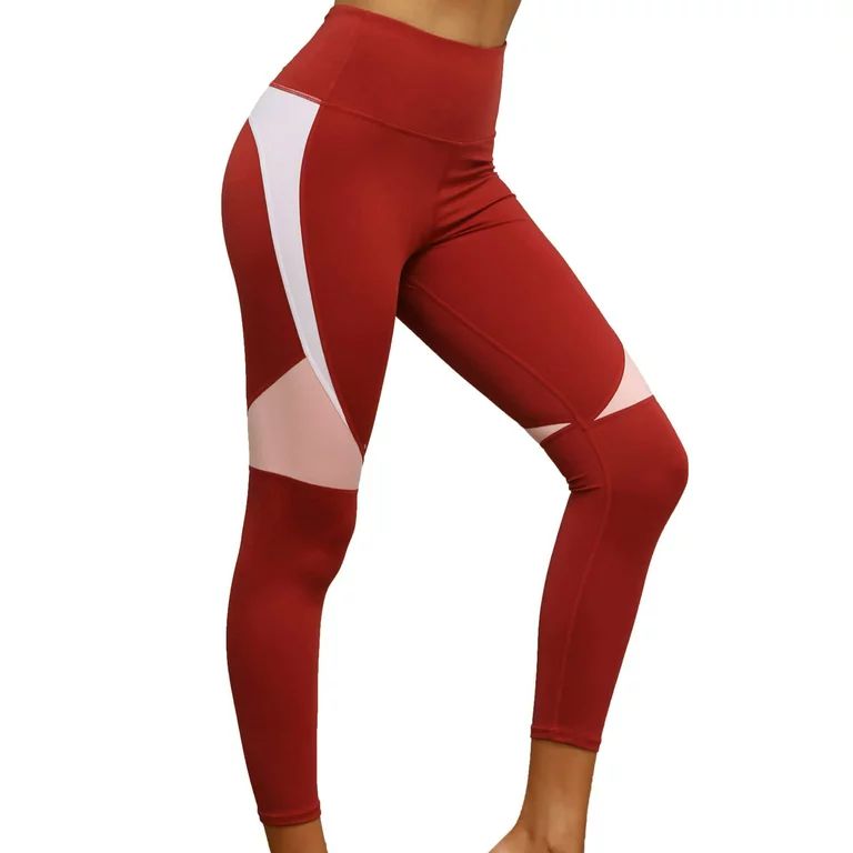 As Rose Rich Women's Workout Legging Yoga Legging Contrast Color, L | Walmart (US)