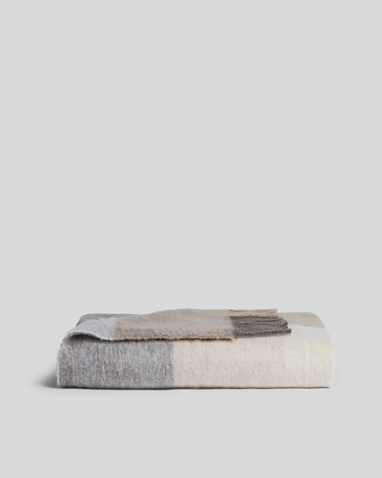 Plaid Wool Alpaca Throw (Natural Plaid) | Parachute