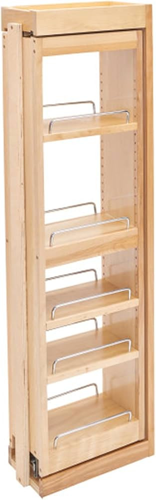 Rev-A-Shelf Kitchen Cabinet Pullout Wall Filler Wooden Organizer Slide Out Pantry Storage w/Soft-... | Amazon (US)