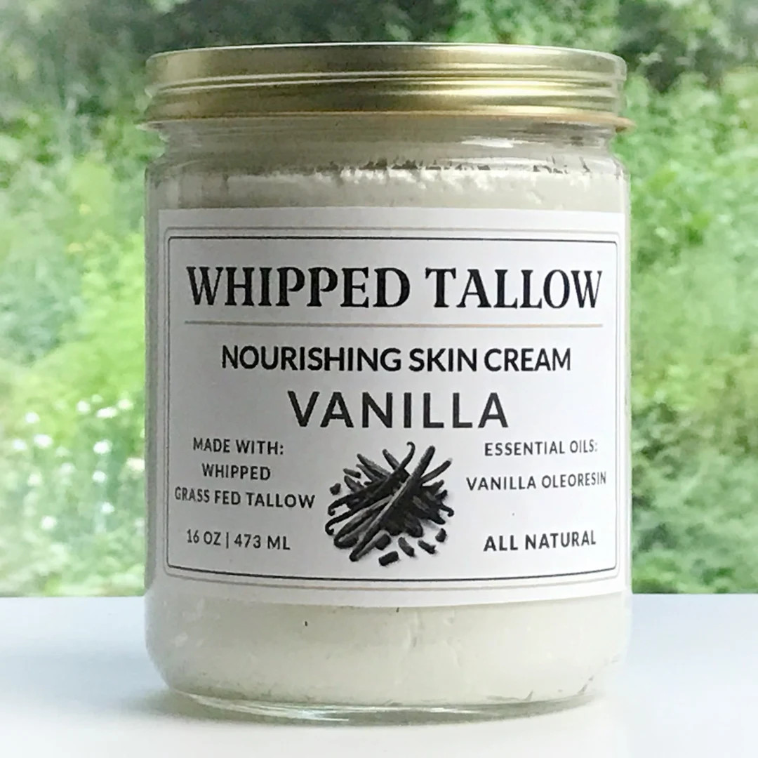 VANILLA Whipped Tallow Skin Cream Grass-fed Tallow Face Moisturizer All Natural Non-toxic Lotion ... | Etsy (US)