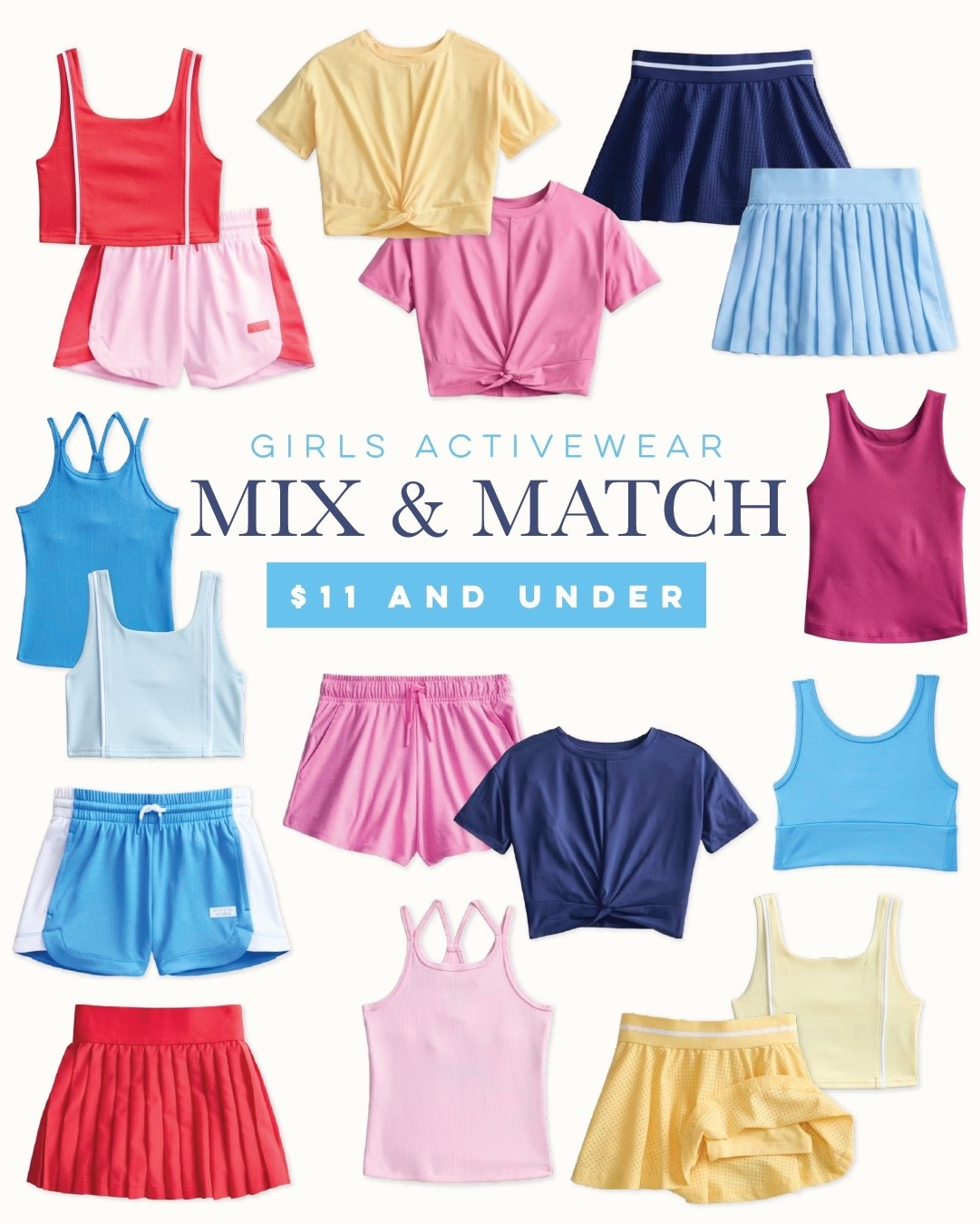 The cutest mix + match athletic wear. Everything goes together, the colors are so good, and the best part? Every piece is $11 & under.

#GirlsClothes #ActivewearFinds #BudgetFriendly

#LTKKids #LTKActive #LTKmomlife