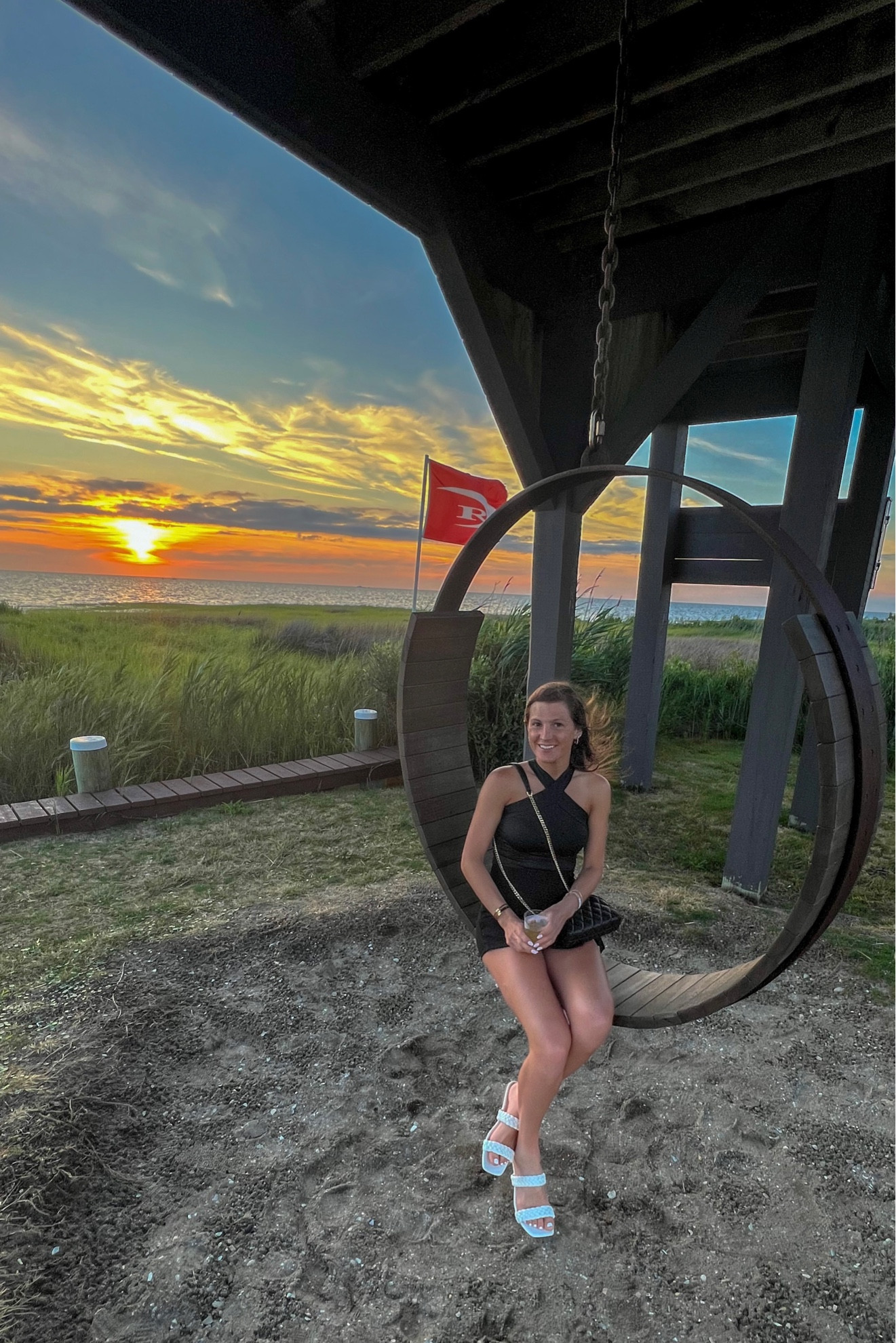 Xs skort, s crisscross halter top, summer sandals 