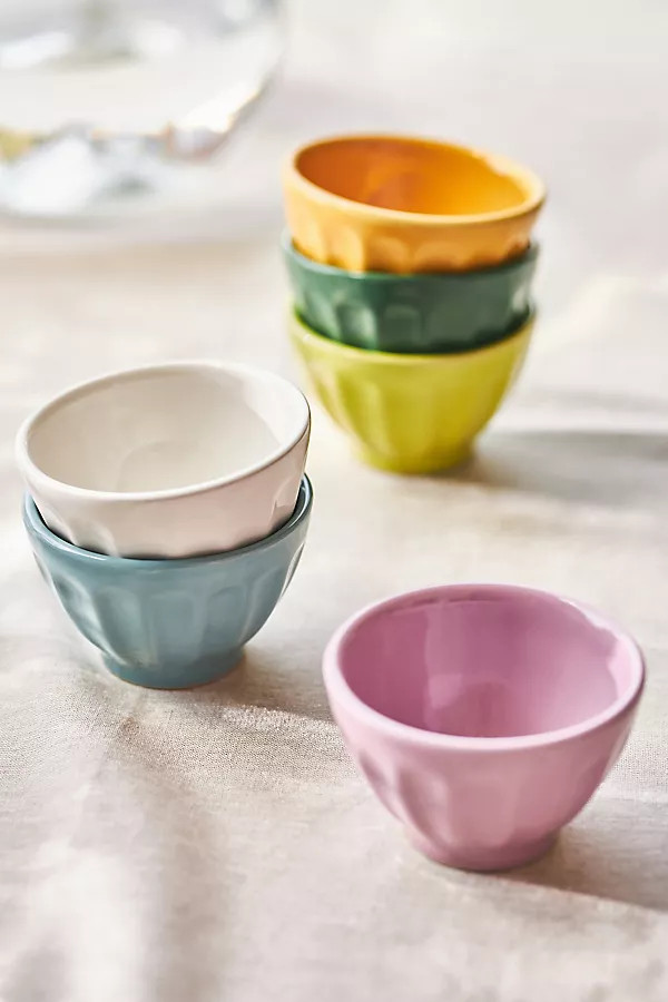 Amelie Latte Portuguese Stoneware Mini Bowls, Assorted Set of 6 | Anthropologie (US)