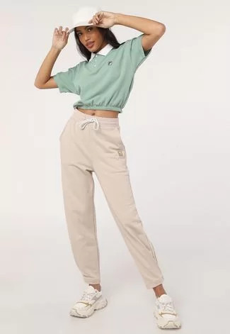 Calça de Moletom Fila Jogger Amarração Bege | Dafiti (BR)