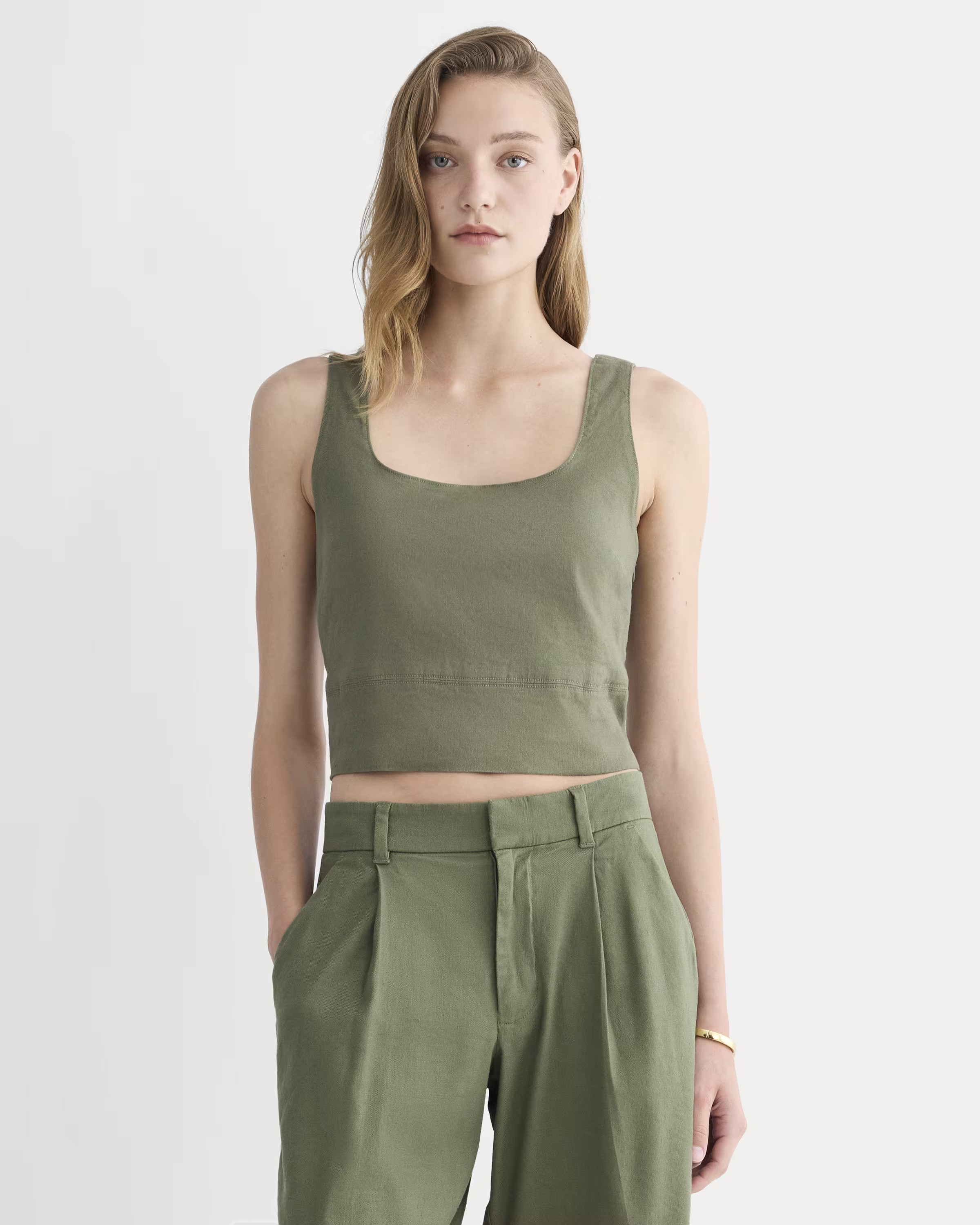 The Square Tank in Stretch Linen | Everlane