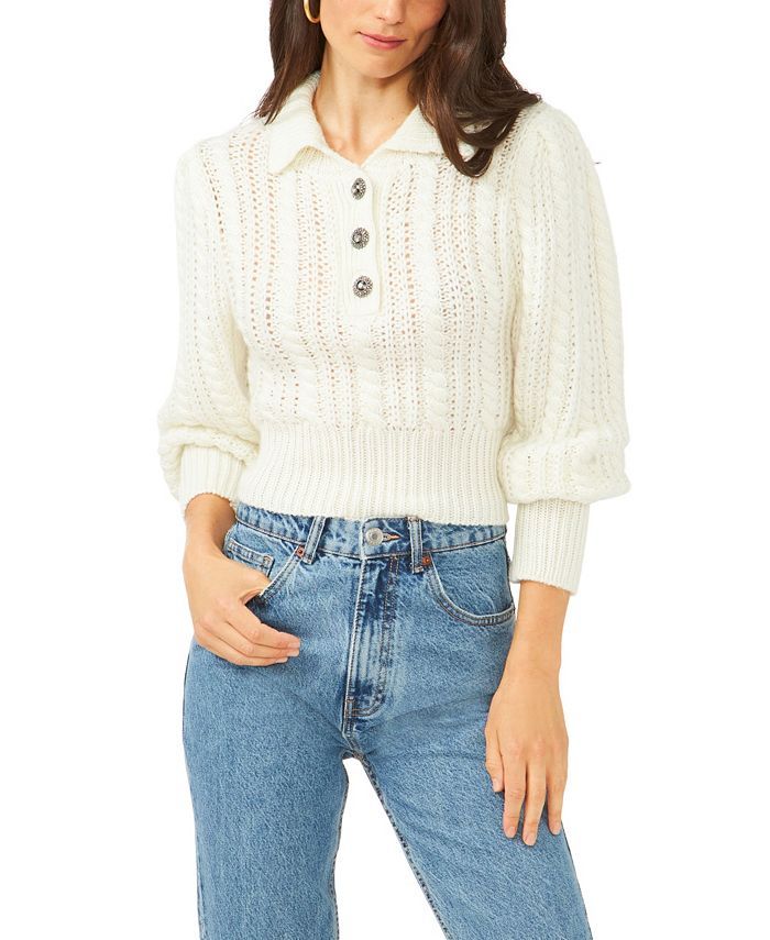 1.STATE Long Sleeve Quarter Button Up Sweater & Reviews - Sweaters - Women - Macy's | Macys (US)