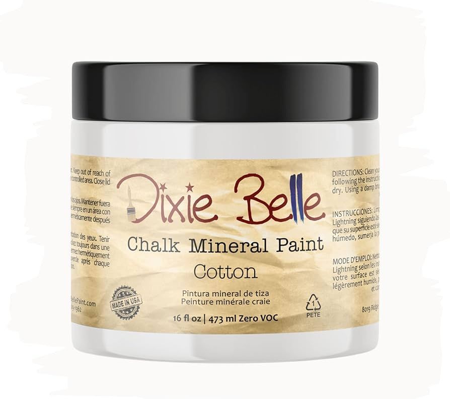 Dixie Belle Paint Company Chalk Finish Furniture Paint | Cotton (16oz) | Matte Pure White Chic Ch... | Amazon (US)