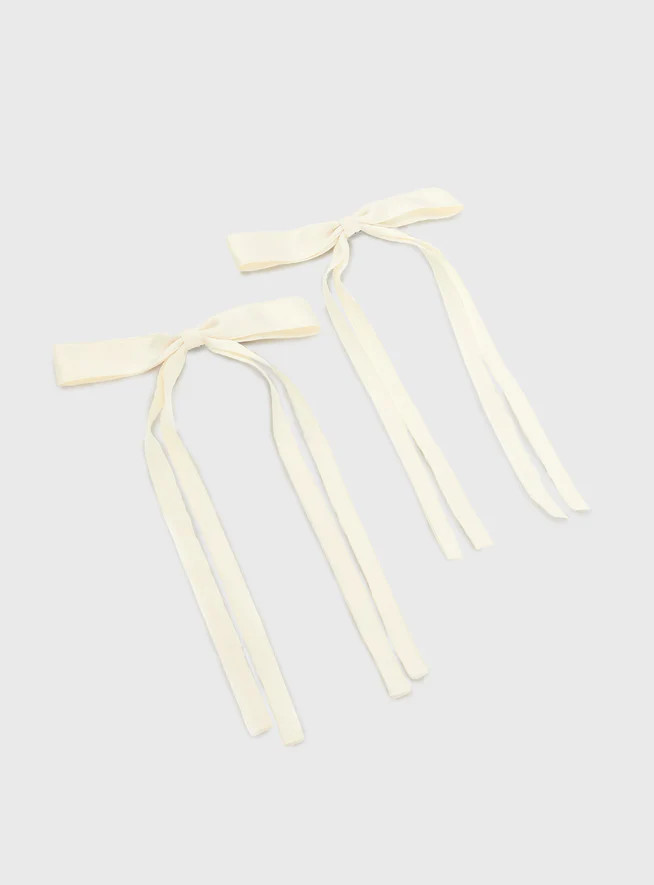 Ayra Hair Bow Pack White | Princess Polly AU