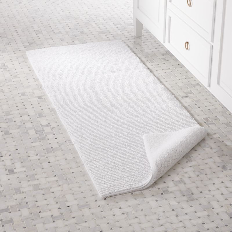 Rylan White Reversible Bath Rug 24"x60" + Reviews | Crate and Barrel | Crate & Barrel