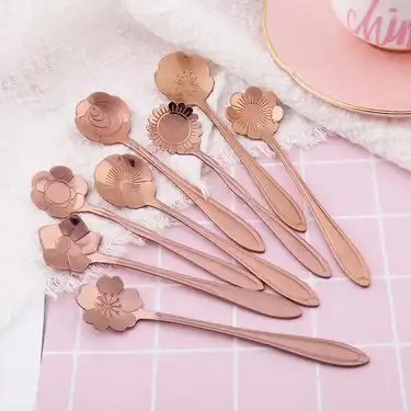 Romantic Flower Stainless Steel Coffee Spoon Dessert - Temu | Temu Affiliate Program