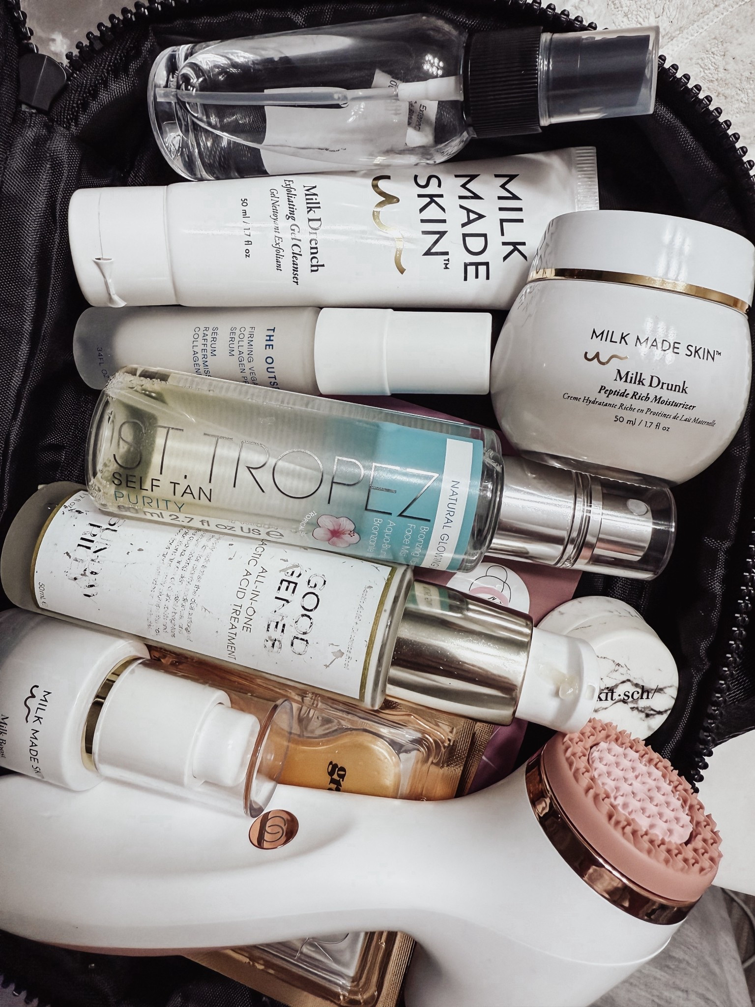 What’s in my travel bag beauty edition | milk made skin | good genes | snt tropez | Nuskin | the outset | #travelbag #beautybag #travelcase #momover40 

#LTKBeauty #LTKTravel #LTKOver40
