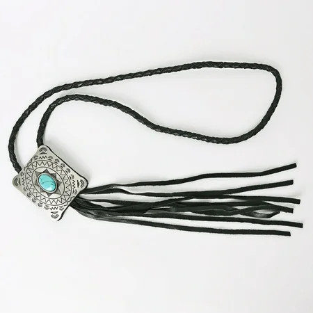 American Darling ADJW101B Braided Genuine Leather Jewelry Necklace with Concho | Walmart (US)