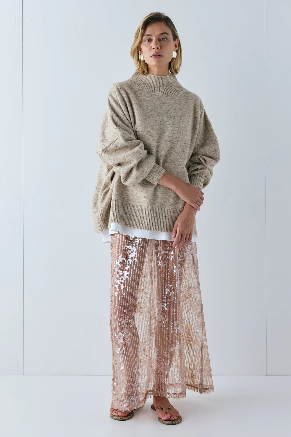 Yumi Knit Jumper Taupe Marle | VRG Grl