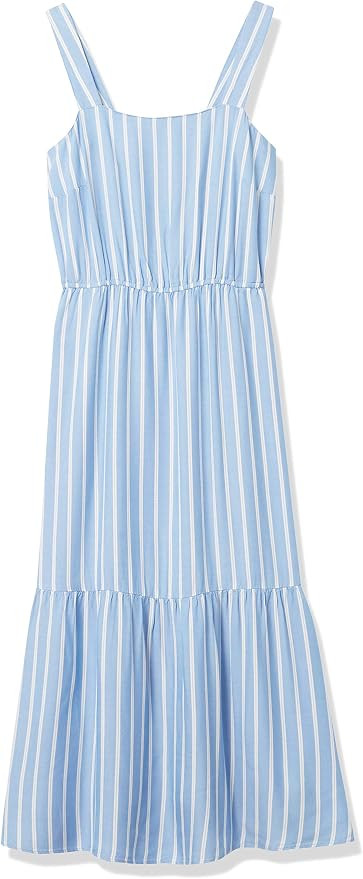 Amazon Essentials Women's Fluid Twill Tiered Fit and Flare Dress | Amazon (US)