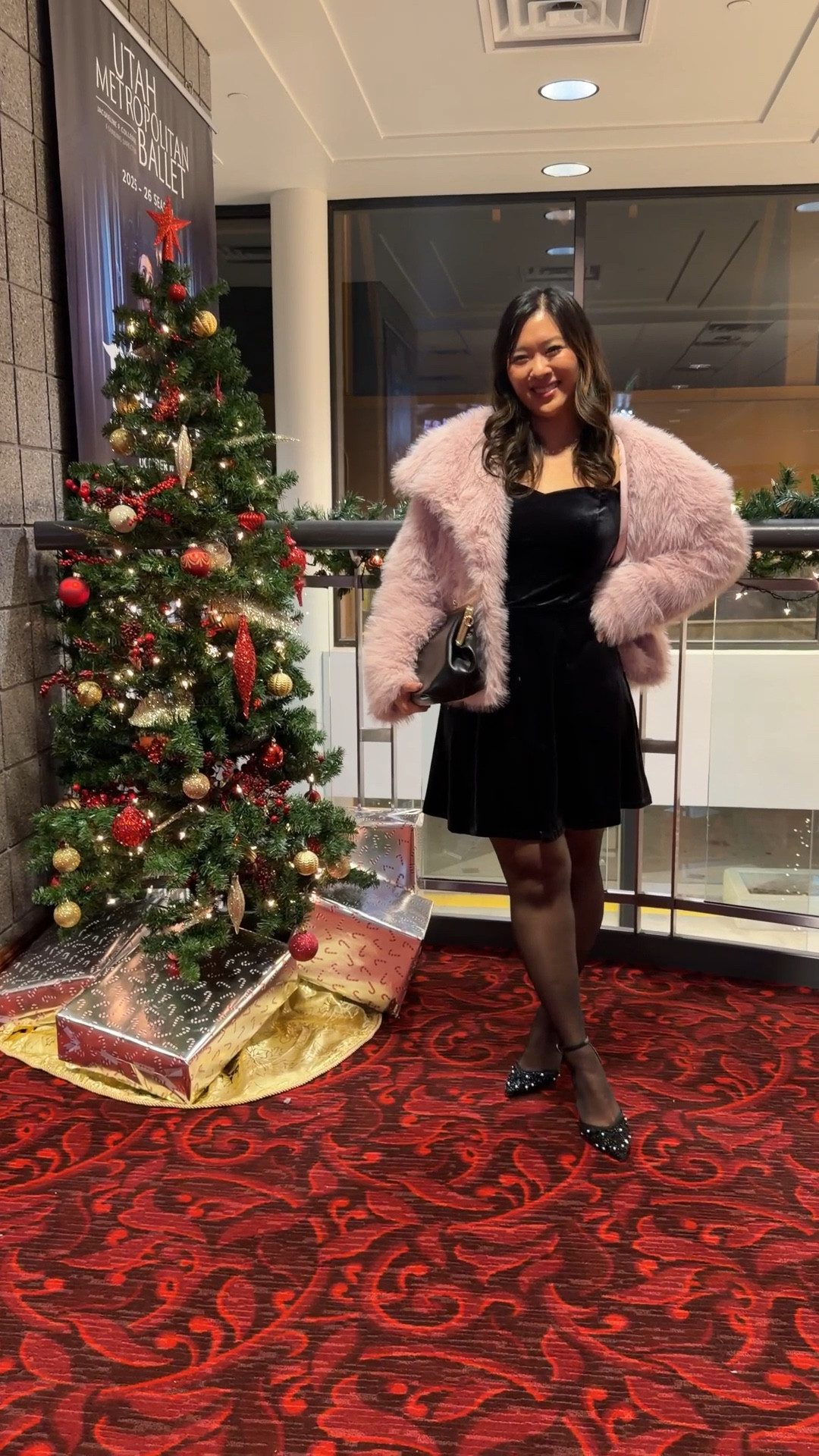 Nutcracker Outfit
Velvet Dress: Medium
Pink Faux Fur Coat: Medium 