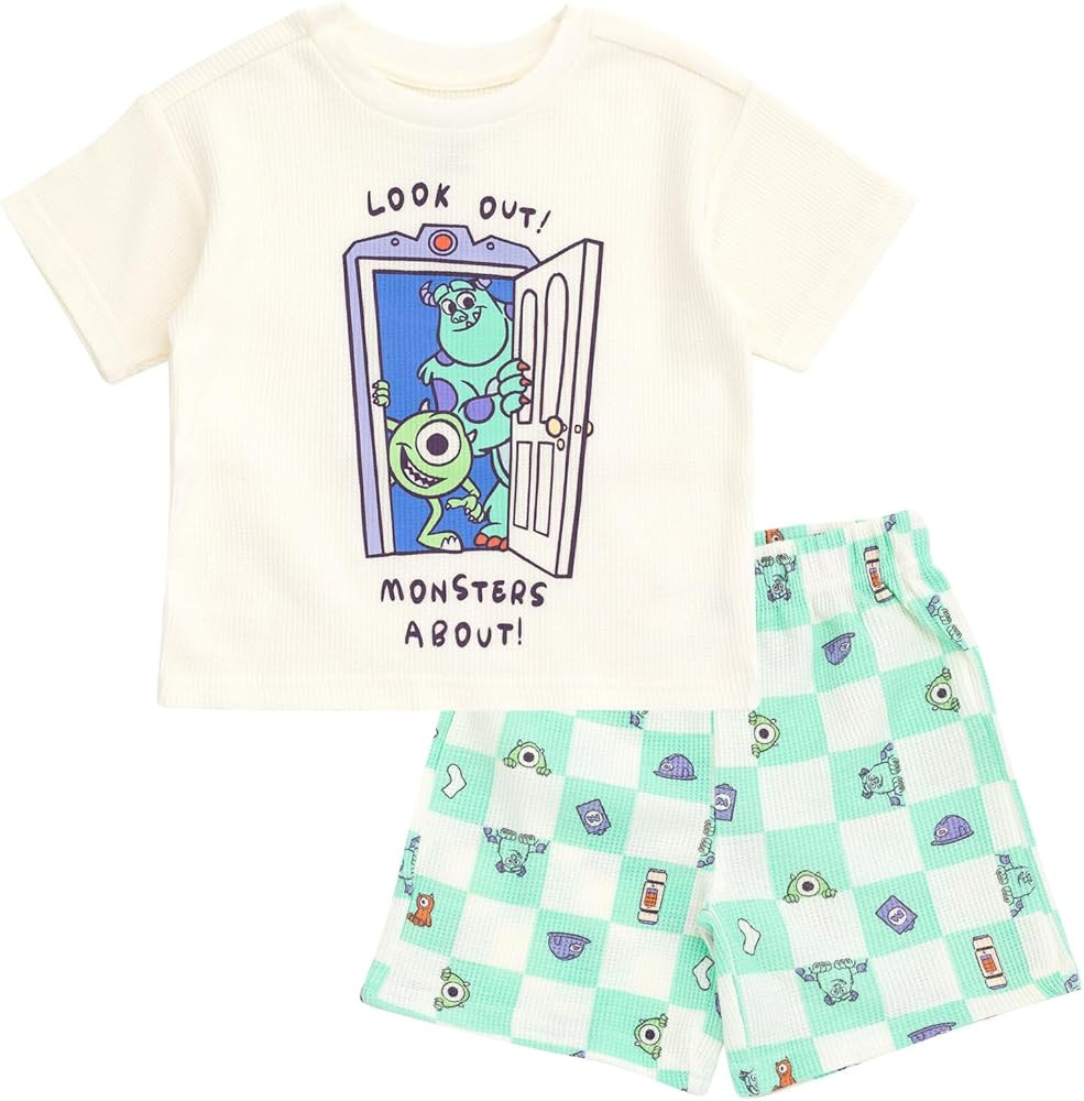 Disney Waffle Knit T-Shirt and Shorts Outfit Set Newborn to Little Kid Sizes (0-3 Months - 5) | Amazon (US)