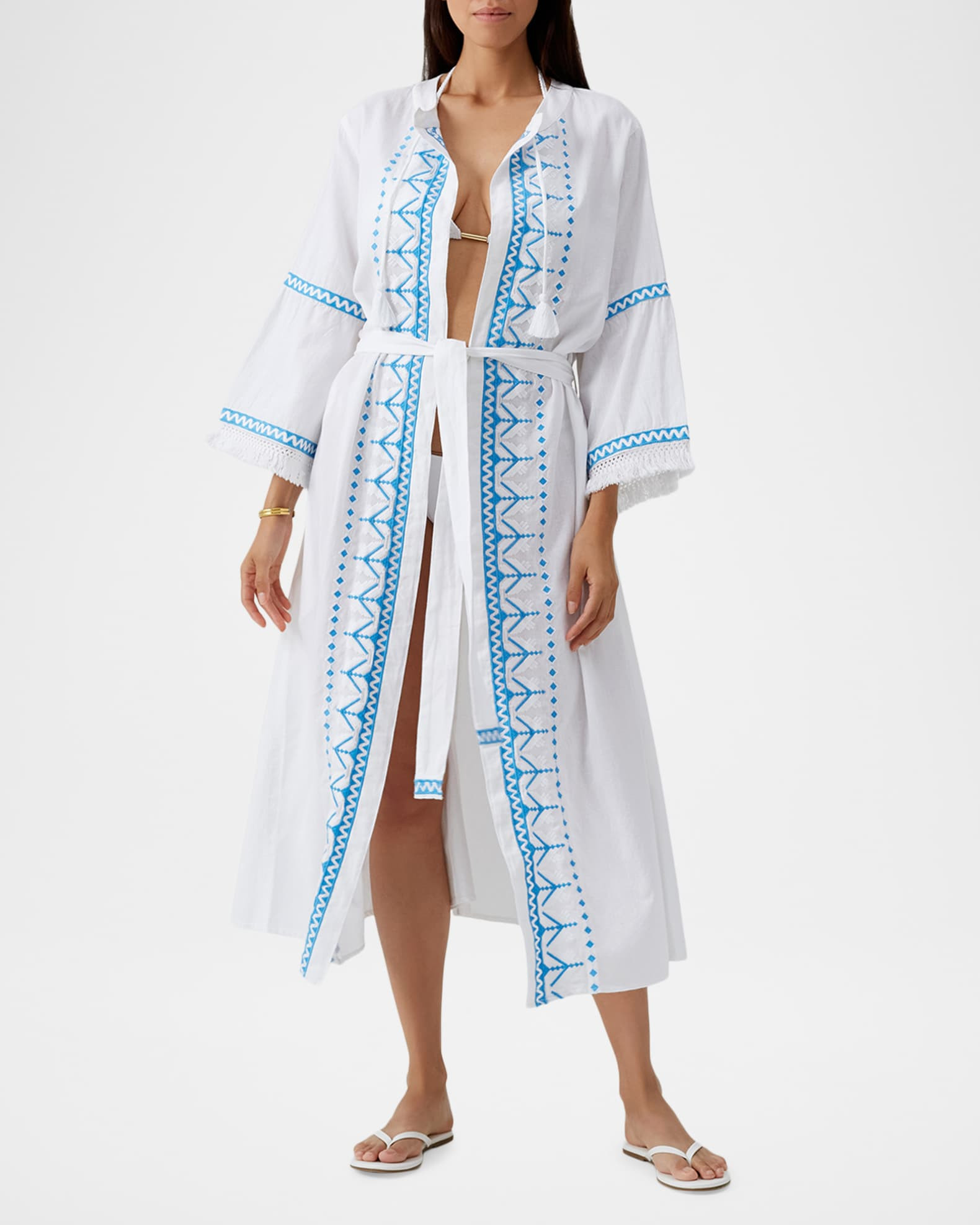 Anais Embroidered Midi Kaftan | Neiman Marcus