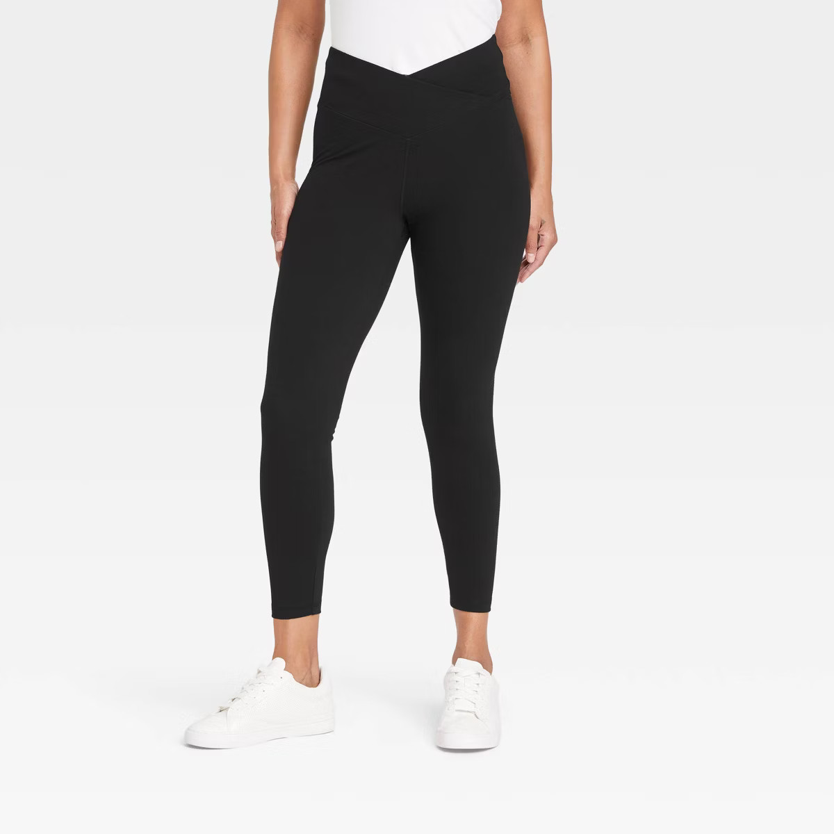 Women's Crossover V-Waistband Leggings - A New Day™ Black | Target