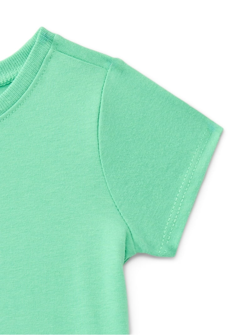 Wonder Nation Baby Girls Crewneck Tee with Short Sleeves, Sizes 0/3M-24M | Walmart (US)